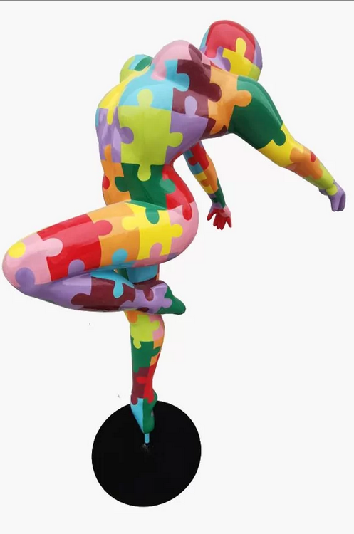 Femme Ballerine motif Puzzle XL en résine - Déco et Artisanat