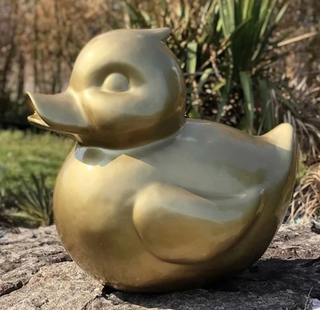 Canard doré en résine - Déco et Artisanat