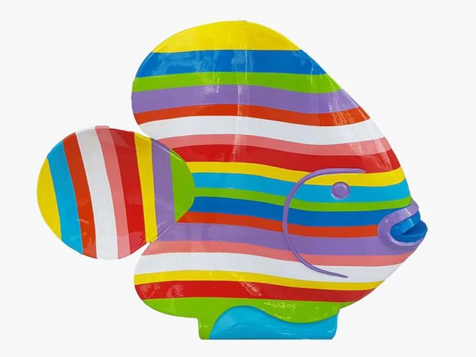 Poisson multicolore en résine - Déco et Artisanat