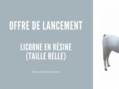 Offre de lancement : licorne en résine taille réelle